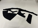 binnenbekleding zijwand 2cv met derde ruit -zwart