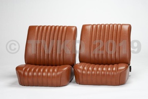 DS Onderdelen - Compleet lederen interieur, met deurpanelen, brede hoofdsteunen en middenarmsteun vooraan. Bruin leer. Met inruil van voorstoelen en achterbank