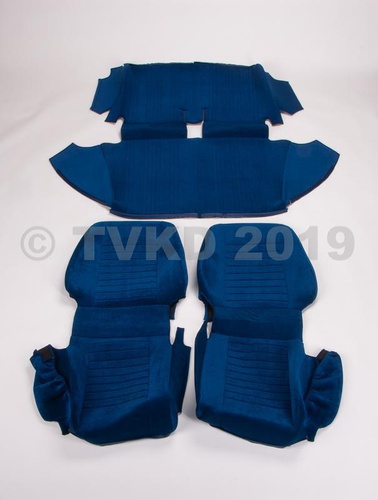 set zetelhoezen ami 8 blauw velours / 2stoelen+achterbank /voorstoelen verstelbaar