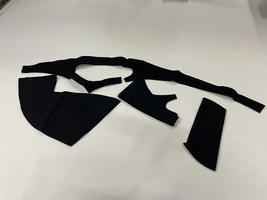 2CV onderdelen - binnenbekleding zijwand 2cv met derde ruit -zwart