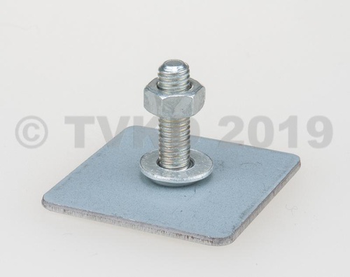 bevestigingsplaatje rubber op bumper 2CV , Dyane